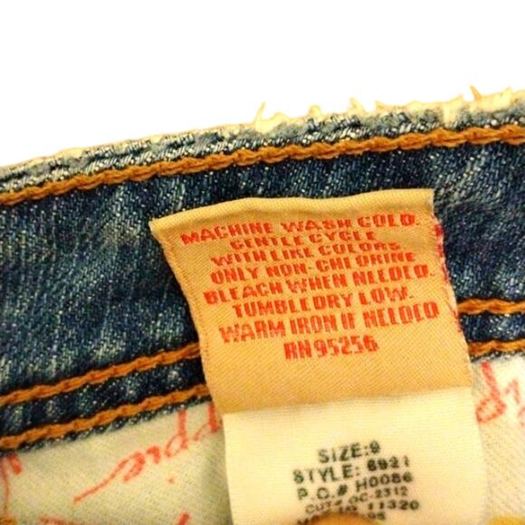 Y2K Hippie Denim Capris Jeans Sz 9 Distressed Details Boho Gypsy Festival VNTG - Picture 10 of 10